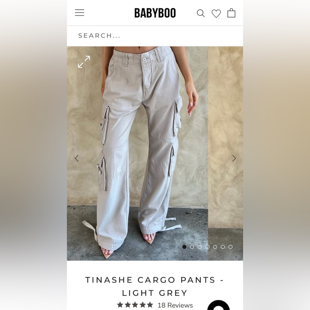 TINASHE CARGO PANTS - LIGHT GREY